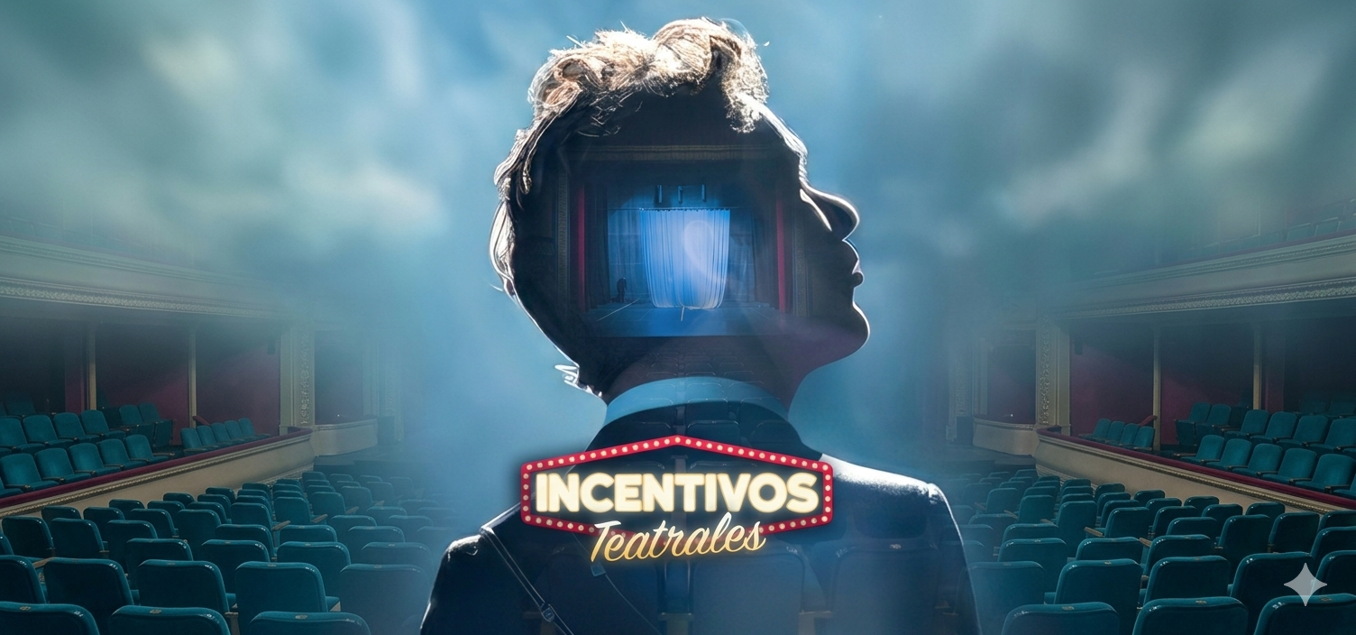 Escenario teatral iluminado - Incentivos Teatrales 2026